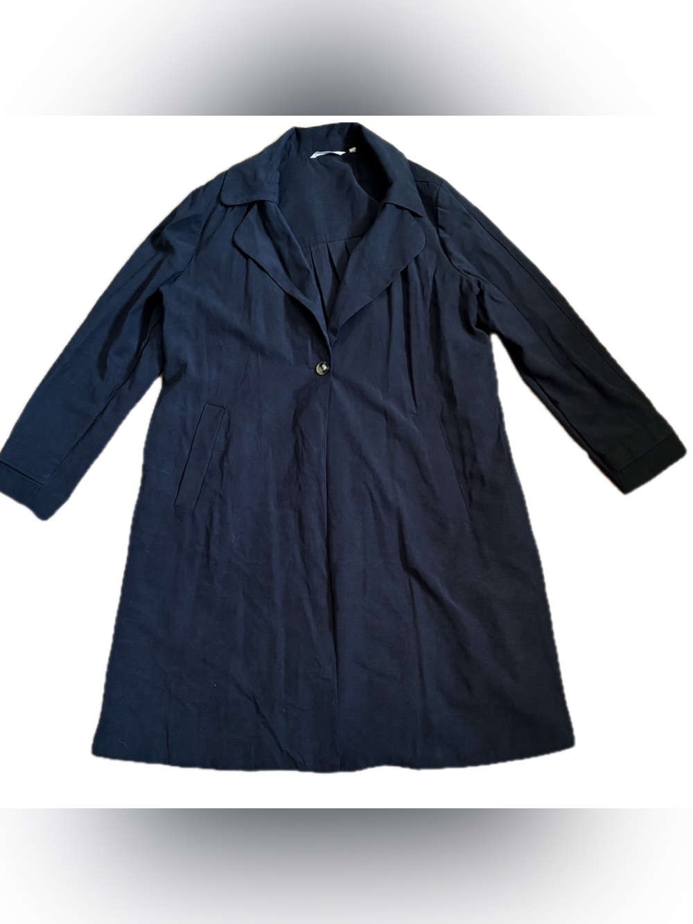Soft Surroundings Black Town And Country Trench Coat Jacket Size XL Minimalist